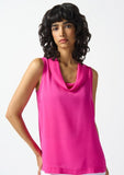 Joseph Ribkoff 242083 Ultra Pink Cowl Neck Lightweight Tank Top