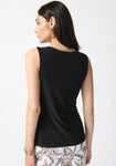 Joseph Ribkoff 242088 Black Lace Neck Detail Sleeveless Top