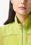 Joseph Ribkoff 242102 Key Lime Mesh Zip Front Drawstring Waist Jacket