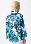 Joseph Ribkoff 242106 Vanilla/Multi Butterfly Print Jacquard Boxy Jacket