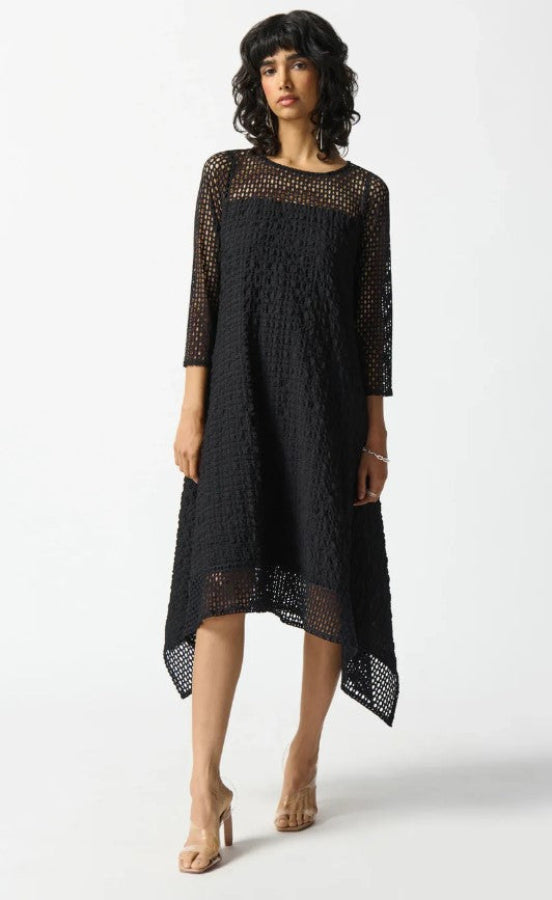 Joseph Ribkoff 242117 Black Silky Knit Handkerchief Dress