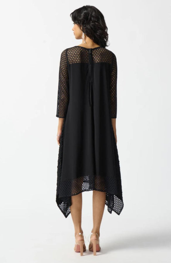 Joseph Ribkoff 242117 Black Silky Knit Handkerchief Dress