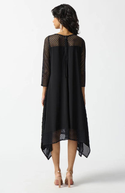 Joseph Ribkoff 242117 Black Silky Knit Handkerchief Dress