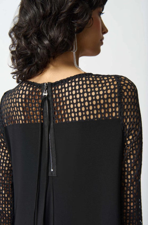 Joseph Ribkoff 242117 Black Silky Knit Handkerchief Dress