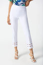 Joseph Ribkoff 242131 Embroidered Cutout Hem Pull On Cropped Pants