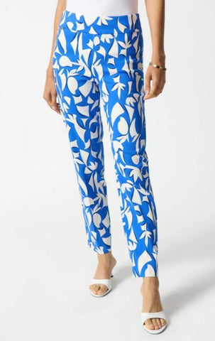 Joseph Ribkoff 242139 Blue/Vanilla Abstract Print Pull On Pants