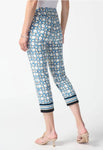 Joseph Ribkoff 242148 Vanilla/Multi Geometric Print Pull On Capri Pants