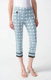 Joseph Ribkoff 242148 Vanilla/Multi Geometric Print Pull On Capri Pants