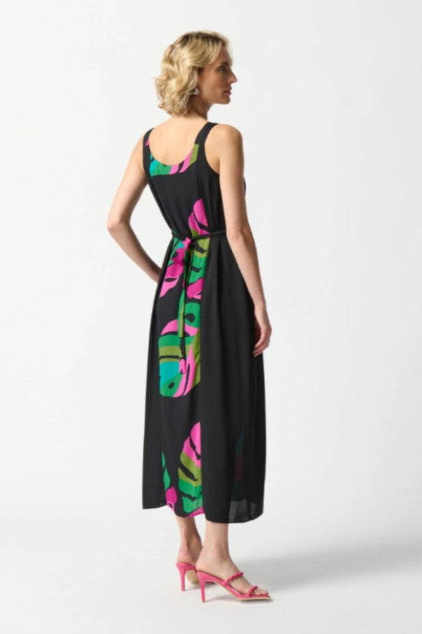 Joseph Ribkoff 242163 Black/Multi Tropical Print Maxi Dress