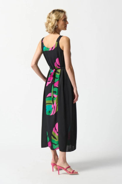 Joseph Ribkoff 242163 Black/Multi Tropical Print Maxi Dress