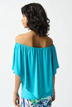 Joseph Ribkoff 242174 Layered Shirred Off-Shoulder Lightweight Top