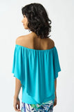 Joseph Ribkoff 242174 Layered Shirred Off-Shoulder Lightweight Top