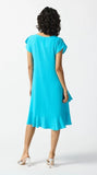 Joseph Ribkoff 242206 Seaview Asymmetric Ruffled Hem Gauze A-Line Dress