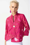 Joseph Ribkoff 242219 Pink/Gold Tropical Print Swing Jacket