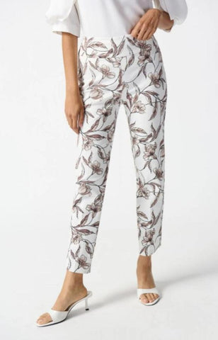 Joseph Ribkoff 242222 Vanilla/Multi Floral Print Straight Cropped Pants