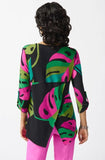 Joseph Ribkoff 242232 Black/Multi-Color Palm Print 3/4 Sleeve Top