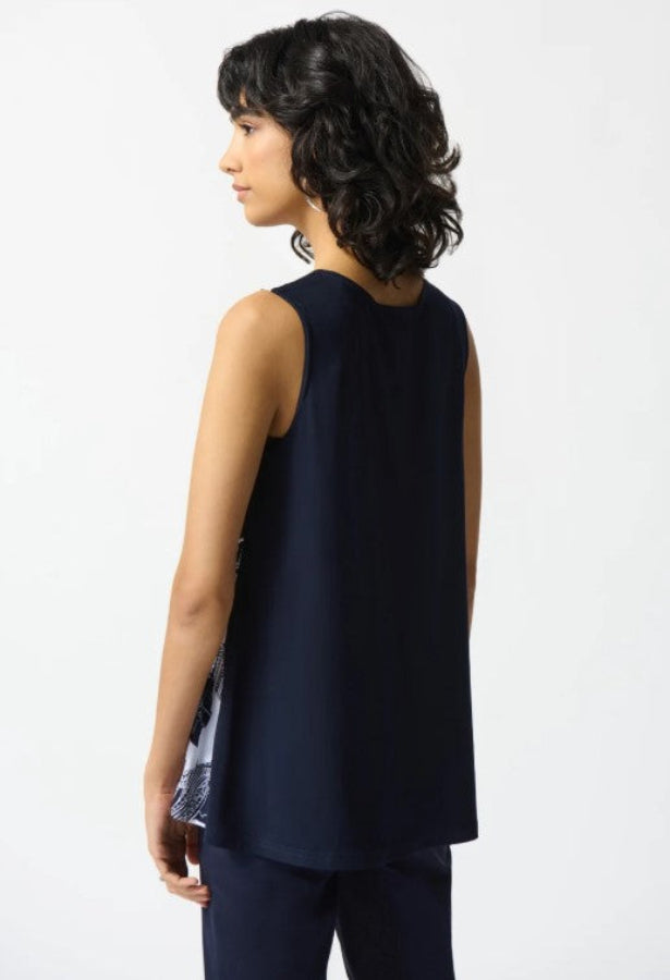 Joseph Ribkoff 242233 Vanilla/Midnight Blue Cityscape Print Tank Top