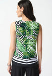 Joseph Ribkoff 242237 Vanilla/Multi Palm Print Sleeveless Top
