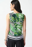 Joseph Ribkoff 242237 Vanilla/Multi Palm Print Sleeveless Top