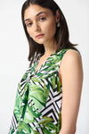 Joseph Ribkoff 242237 Vanilla/Multi Palm Print Sleeveless Top