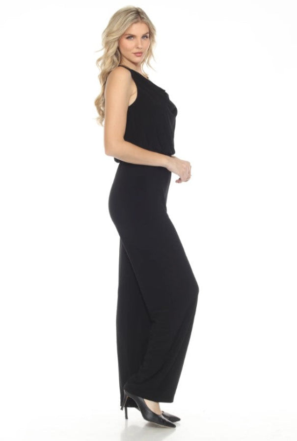 Joseph Ribkoff 243029 Black Cowl Neck Blouson Jumpsuit