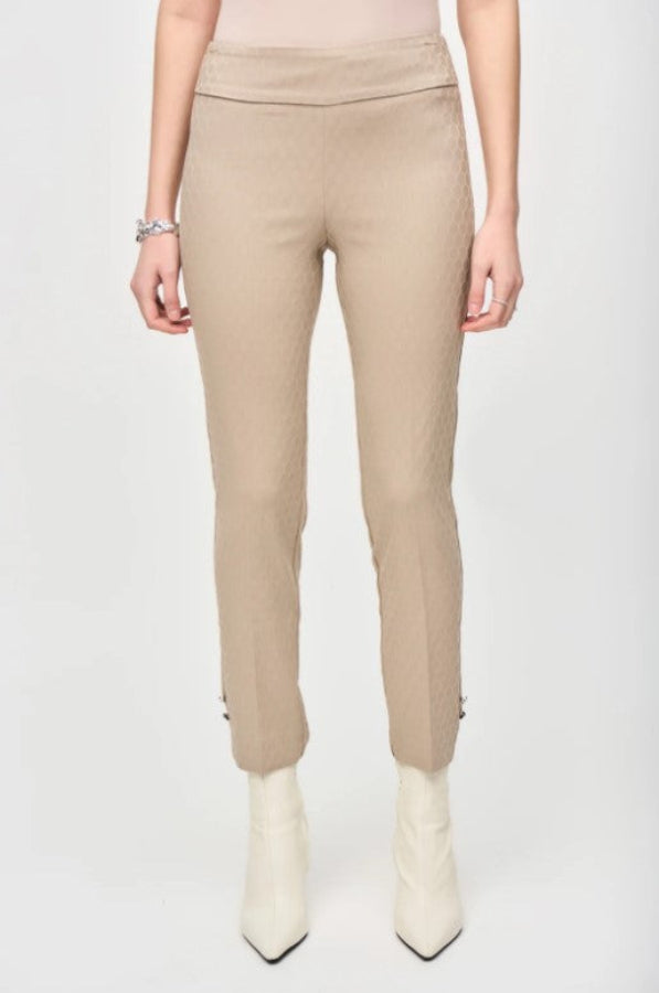 Joseph Ribkoff 243129 Dune Geometric Textured Pull On Ankle Pants