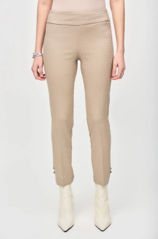 Joseph Ribkoff 243129 Dune Geometric Textured Pull On Ankle Pants