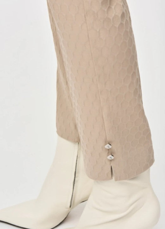 Joseph Ribkoff 243129 Dune Geometric Textured Pull On Ankle Pants