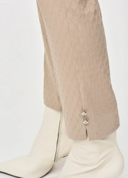 Joseph Ribkoff 243129 Dune Geometric Textured Pull On Ankle Pants