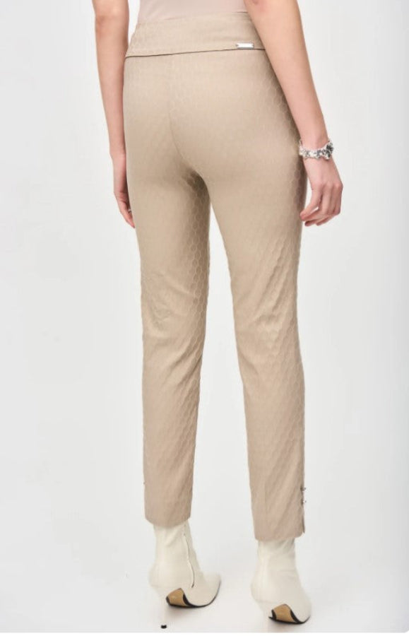 Joseph Ribkoff 243129 Dune Geometric Textured Pull On Ankle Pants