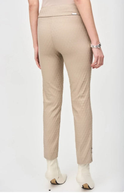 Joseph Ribkoff 243129 Dune Geometric Textured Pull On Ankle Pants