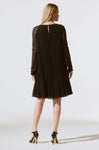 Joseph Ribkoff 243778 Black Pleated Chiffon Sequin Embellished Dress