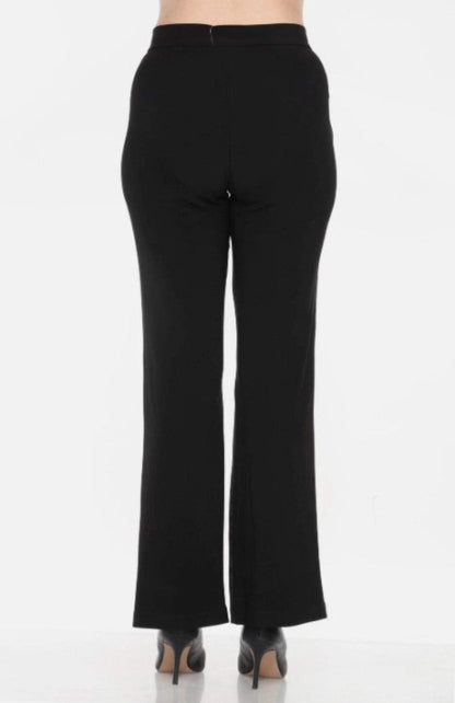 Black flared pants on a white background