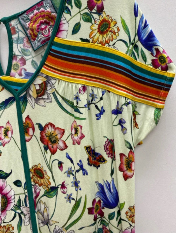 Johnny Was Sage/Multi-Color Floral Print Maxi Dress