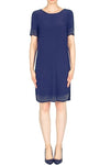 Joseph Ribkoff Midnight Blue Short Sleeve Dress with Studs 174005