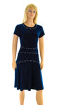 Blue, Dresses, inventory, Navy, Short Sleeve, Studs - August Brock Fashions