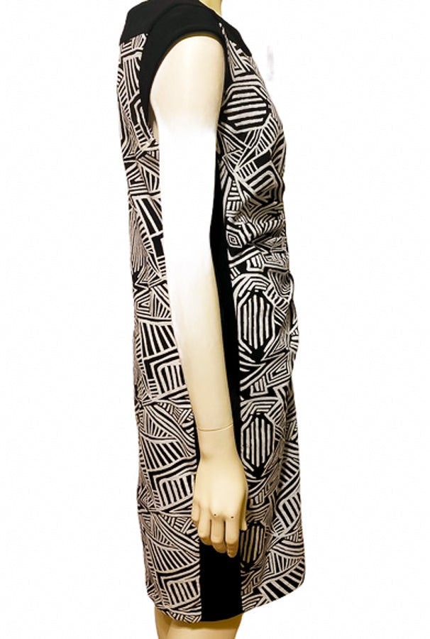 Black, Black & White, Dresses, inventory, Print, Short Sleeve, Sleeveless, Slim fit, Stretch fabric, White - August Brock Fashions
