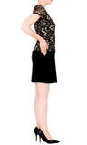 Black, Dresses, Dressy, Gold, inventory, Lace, Short Sleeve - August Brock Fashions