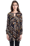 Brown, inventory, Long Sleeve, Multi-color, Print, Tops - August Brock Fashions