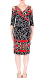 Black, Dresses, inventory, Long Sleeve, Print, Red - August Brock Fashions