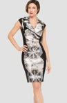 Joseph Ribkoff Black/Multi-Color Cap Sleeve Dress 184760