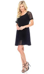 Black, Dresses, inventory, Sheer, Short Sleeve - August Brock Fashions