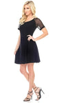 Black, Dresses, inventory, Sheer, Short Sleeve - August Brock Fashions