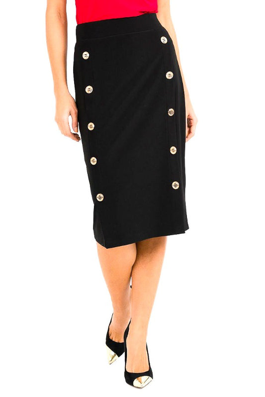 Black, Skirts, Slip-on, Stretch fabric - August Brock Fashions
