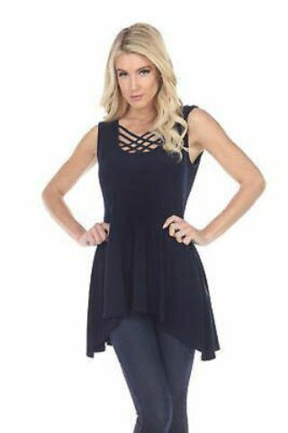 Blue, inventory, Navy, Sleeveless, Tops - August Brock Fashions