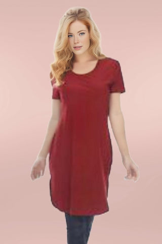 Dresses, inventory, Red, Short Sleeve, Tops, Wine - August Brock Fashions