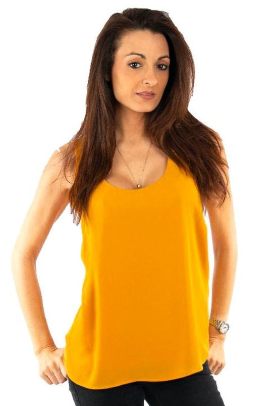 Gold, Grey, inventory, Sleeveless, Tanks, Tops, White, Yellow - August Brock Fashions
