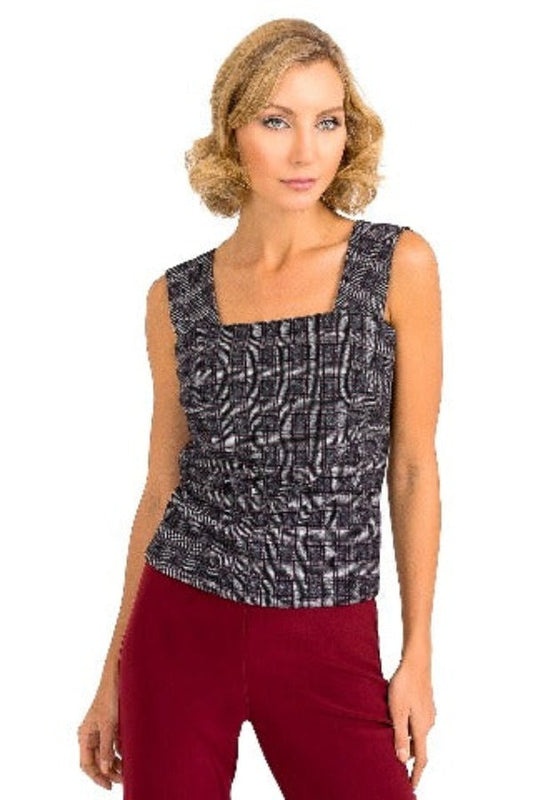 Black, Print, Sets, Sleeveless, Tops, Wine - August Brock Fashions