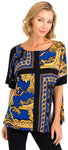 Black, Blue, Gold, inventory, Print, Short Sleeve, Tops - August Brock Fashions
