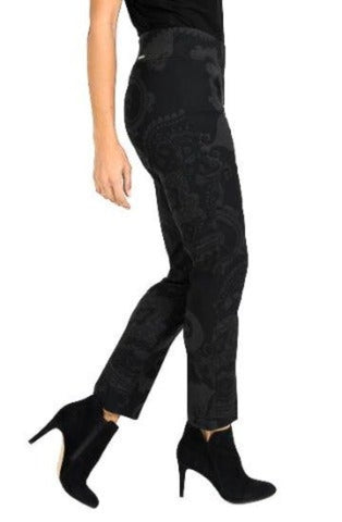 Black, Cropped, Grey, Pants, Print, straight leg - August Brock Fashions